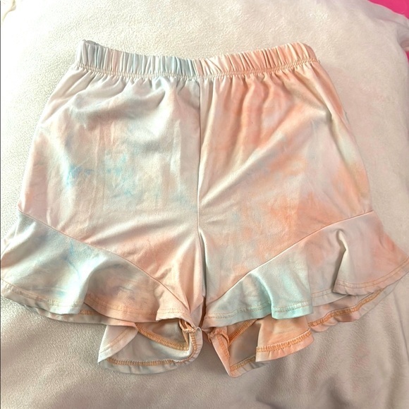 FREE With ANY PURCHASE Pastel Tie-Dye Ruffle Shorts For Girls Size 7 Loungewear - Picture 1 of 3